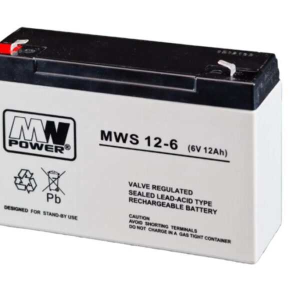Acumulator AGM 12Ah 6V seria  MW Power, MWS12-6, terminal