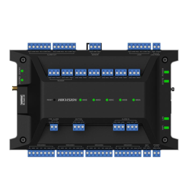 Centrala control acces Hikvision DS-K2702WX-E1(P), 10/100/1000 Mbps, Wi- Fi, interfete: