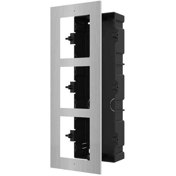 Panou frontal pentru 3 module videointerfon modular Hikvision DS-KD- ACF3/S;