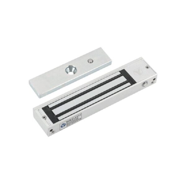 Electromagnet aplicabil, cu monitorizare si led; Retentie: 180kgf; Consum: 400mA/12Vcc;