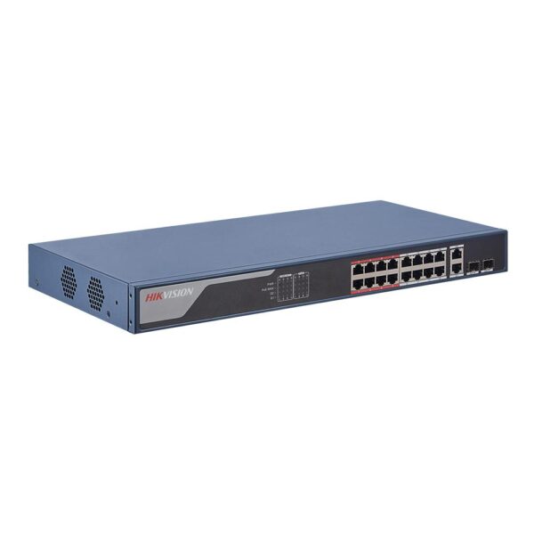 Switch 16 porturi POE Hikvision DS-3E1318P-EI, L2, Smart Managed, 16