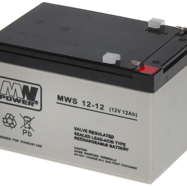 Acumulator AGM 12Ah 12V seria  MW Power,MWS12-12, terminal de