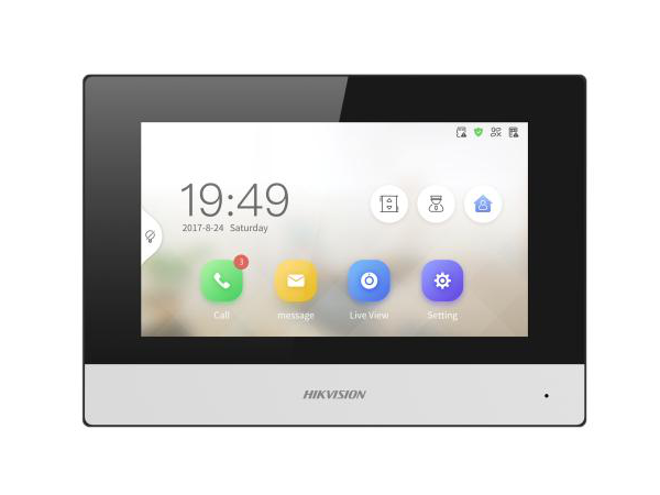 Monitor videointerfon Hikvision DS-KH6320Y-WTE2, 2 fire, 4 7-inch IPS touch