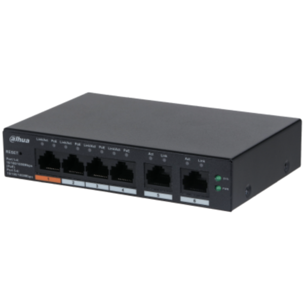 Dahua desktop switch, 6 porturi Gigabit, 4 porturi POE, CS4006-4GT-60,