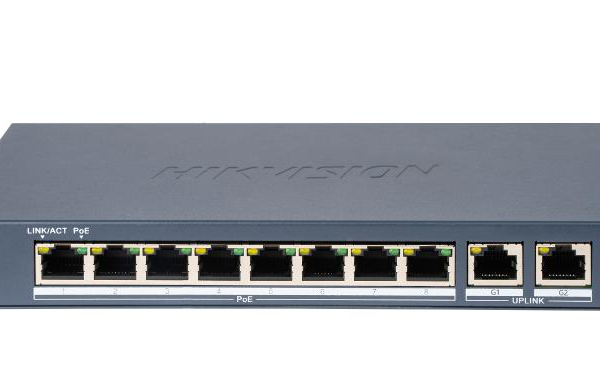 Switch PoE Hikvision DS-3E0310P-E/M(B): 8 × 10/100 Mbps PoE port,
