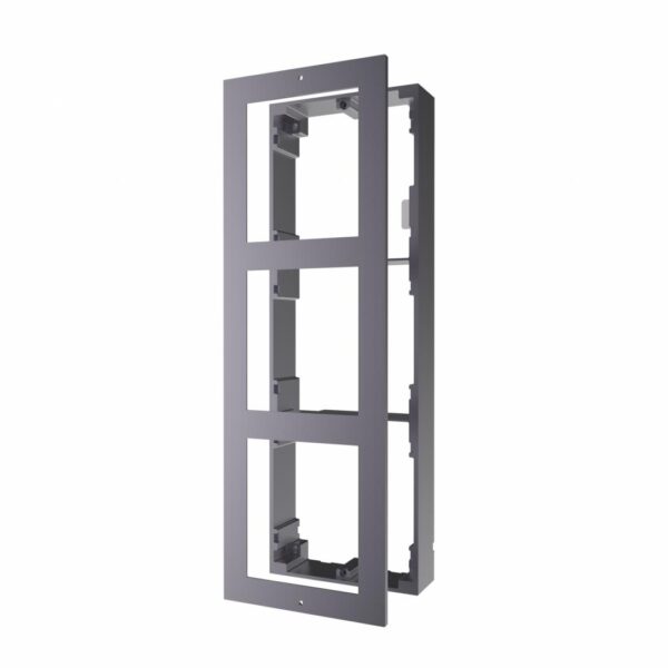 Panou frontal pentru 3 module videointerfon modular Hikvision DS-KD-ACW3; permite
