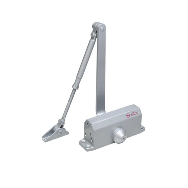 Amortizor hidraulic cu brat SA-5012AW-sv, culoare argintie; Pentru: usi cu