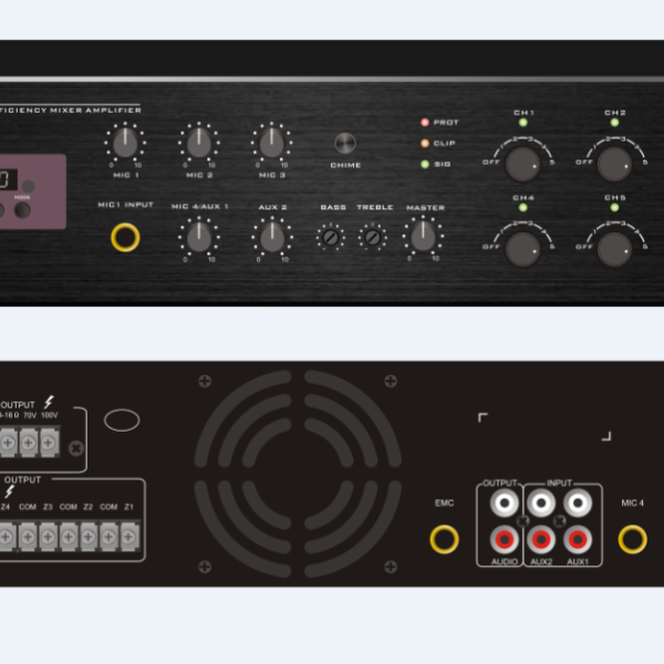Mixer amplificator cu 6 zone de reglaj ITC TI-240Z, pentru