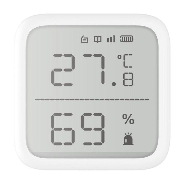 Detector de temperatura si umiditate wireless Hikvision DS-PDTPH-E-WE, seria AXPRO,