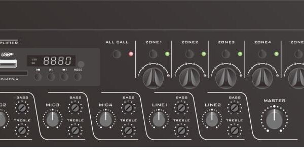 Mixer amplificator cu 6 zone de reglaj ITC TI-5006S, pentru