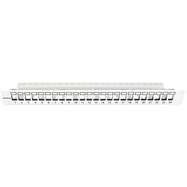 Patchpanel 19" 24 porturi(SFA)(SFB) goale,1UH,RAL7035,scurt