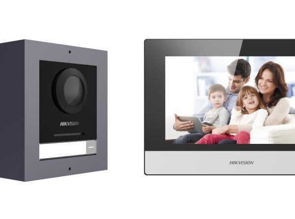 Kit videointercom IP Hikvision DS-KIS602(B), contine: DS-KD8003- IME1(B)/Surface × 1,