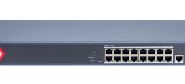 Switch 16 porturi POE Gigabit, Hikvision DS-3E1518P-EI(V2), Web management, 16