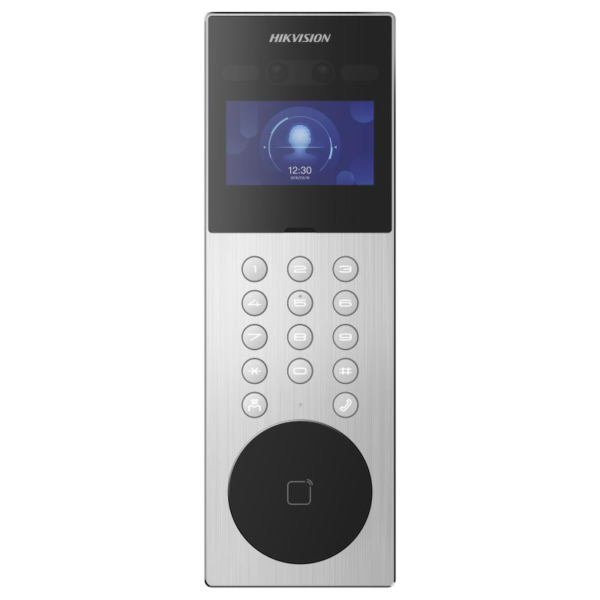 Post exterior videointerfon IP Hikvision DS-KD9203-ME6, recunoastere faciala, pin, card,