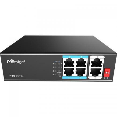 POE Switch Milesight 4 Porturi POE, Porturi: 4X10/100Mbps POE ports